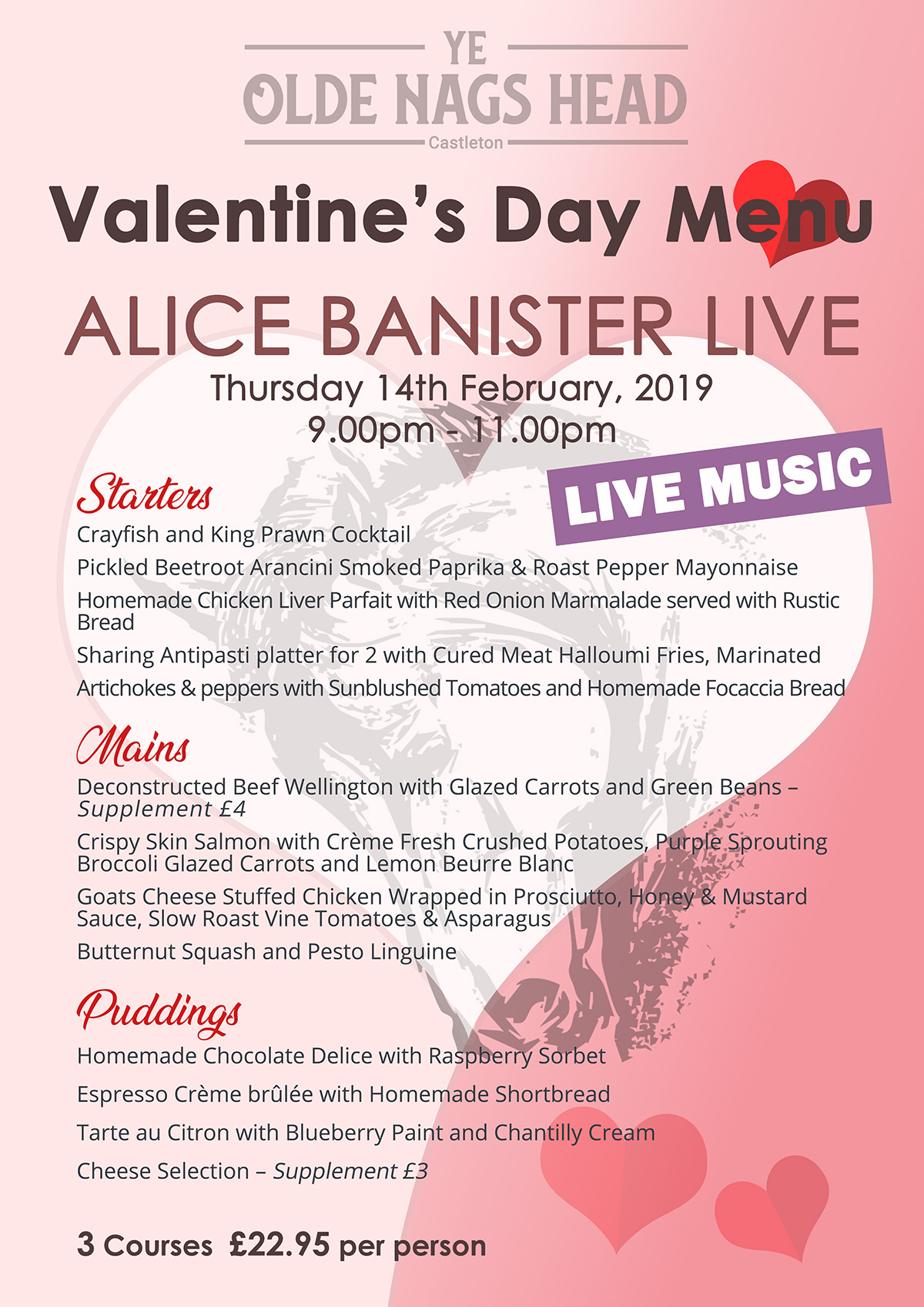 ye olde nags head valentine day poster